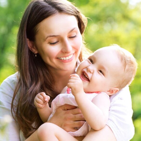 Photo of a woman and baby