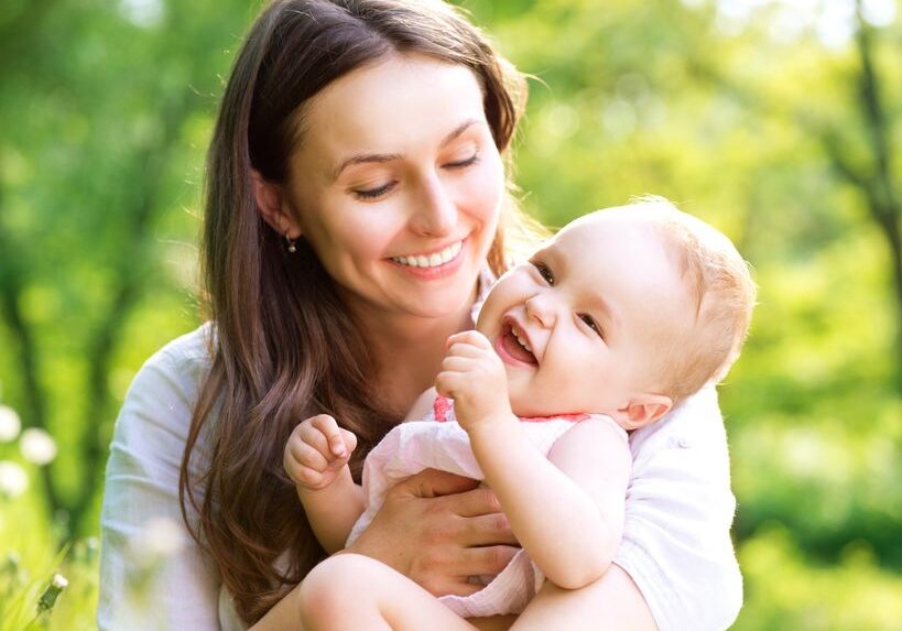 Photo of a woman and baby